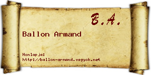 Ballon Armand névjegykártya