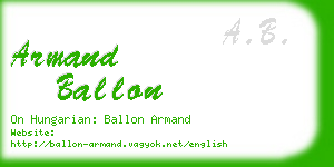 armand ballon business card